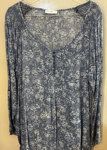 Floral Print Blouse And Kurta Combo