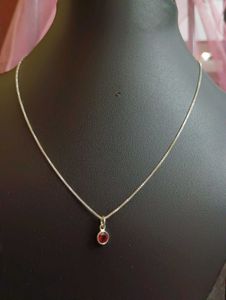 Original Silver With Granet Necklace