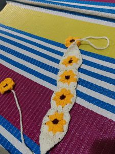 Crochet Sunflower Hair Tie