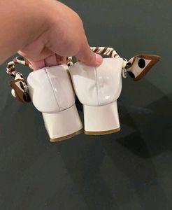 White Heels with Ribbon Detail