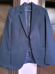 Navy Blue Formal Coat With 2 Pants Set