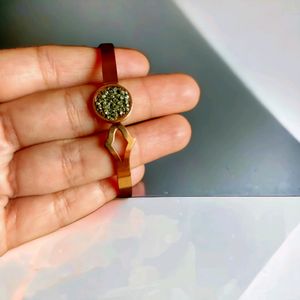 Electroplated Natural Pyrite Crystal Bracelet