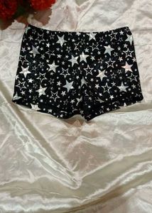 Star Print Velvet Shorts