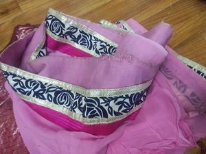 Fresh Pink Saree With Designer Blouse
