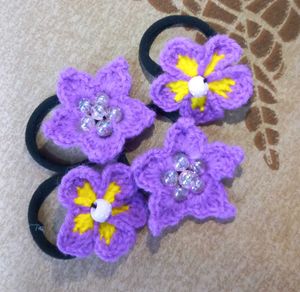 Crochet Purple 💜 Flower Hairbands