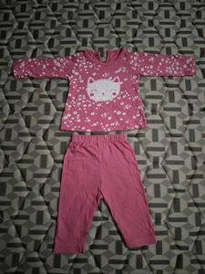 Cute Pink Cat Pajama Set
