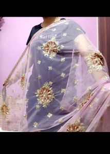 Net Embroidered Saree