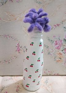 Cherry Vase with Purple Flowers