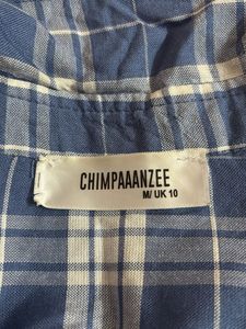 Blue Plaid Crop Top Shirt