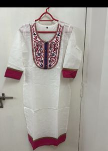 White embroidered kurti