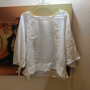 White Flowy Top
