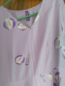 Lavender Floral Kurta With Dupatta And Pants
