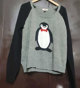 Grey & Black Winter Top For 40 Bust