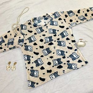 Warm Hello Kitty Velvety Fur Top