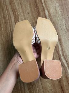 Peach Block heels