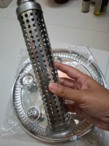 Om Engraved Steel Pooja Thali Free Incense Burner