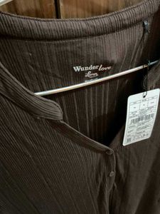 Wonder Love Brown Henley Shirt