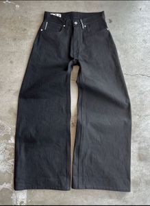 Wide Leg Black Denim Jeans