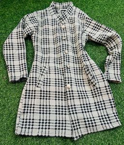 Stylish Plaid Coat unused