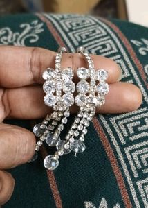 Silver diamond earring