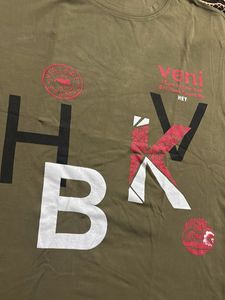 Graphic Print Olive Green T-Shirt