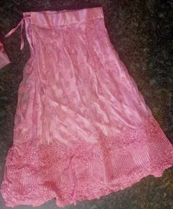 Neted Pink Lehenga Choli Set