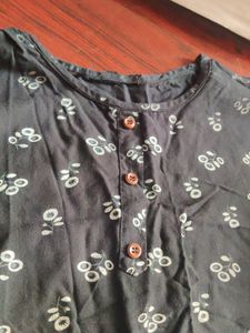 Black Top With Floral Design
