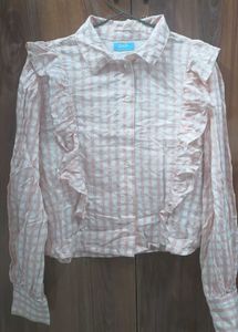 Cottagecore Frilled Checkered Shirt