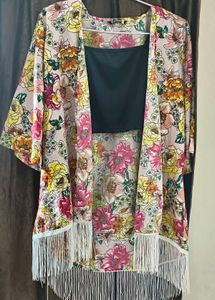 Floral Fringe Kimono