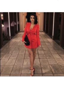 Zara Red Wrap Blazer Dress
