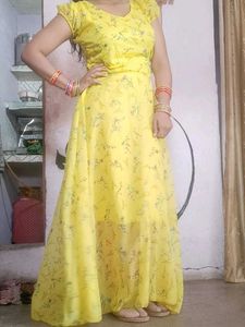 Floral Yellow Maxi Dress💓