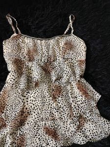 Leopard Print Tiered Top