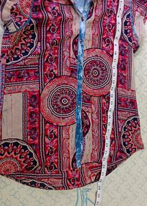 Maroon Printed Designer Top