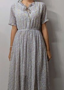 Pinteresty Lavender Mid Floral Dress