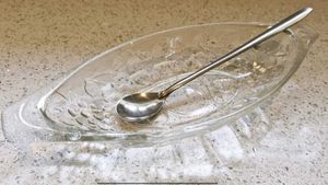 Single Vintage Glass Serving Dish