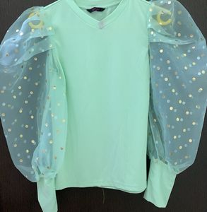 Trendy Green Blouse Top