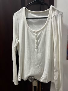 White Henley Top