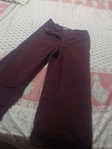 Burgundy Wide Leg Pants