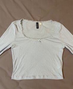 H&amp;M Viral Lace Top Blue