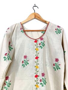 Floral Beige Kurta (Women)