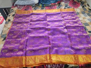 Purple And Gold Pure Kanchipuram Silk Saree