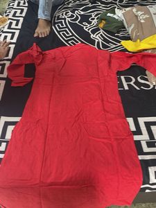 Red Cotton Kurti
