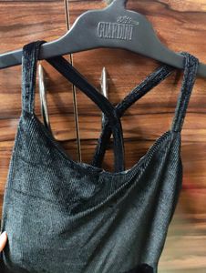 Elegant Black Velvet Mini Dress