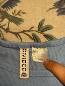 Light Blue Ribbed Crop Top