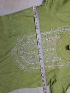 Green Embroidered Kurti Set