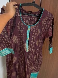 Brown Cyan Anarkali