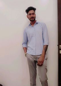 Blue White Lining Shirt Size-M