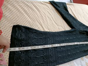 Black Chickenkari Kurti Plazo