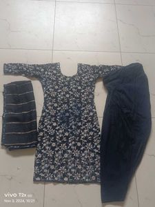 Beautiful Embellished 💙 Suit Salwar With Dupatta