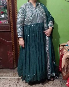 Elegant Green Ethnic Gown